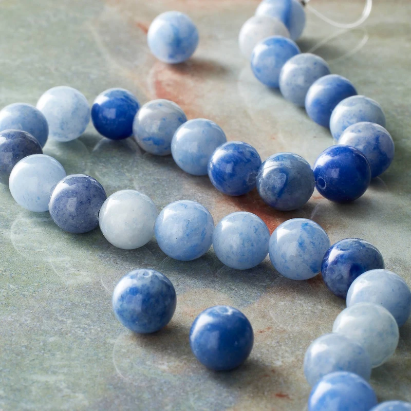 Blue Aventurine Round Beads, 8mm by Bead Landing™