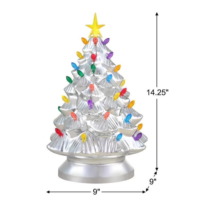 Mr. Christmas 14" Silver Shatterproof Nostalgic Tree