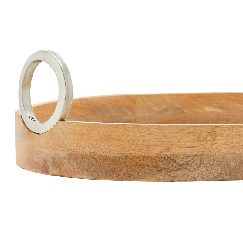 Brown Mango Wood Traditional Tray Set