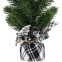 10" Unlit Iced Pine Artificial Christmas Tree Set