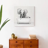 Elephant In The Tub 20" x 20" Canvas Wall Art