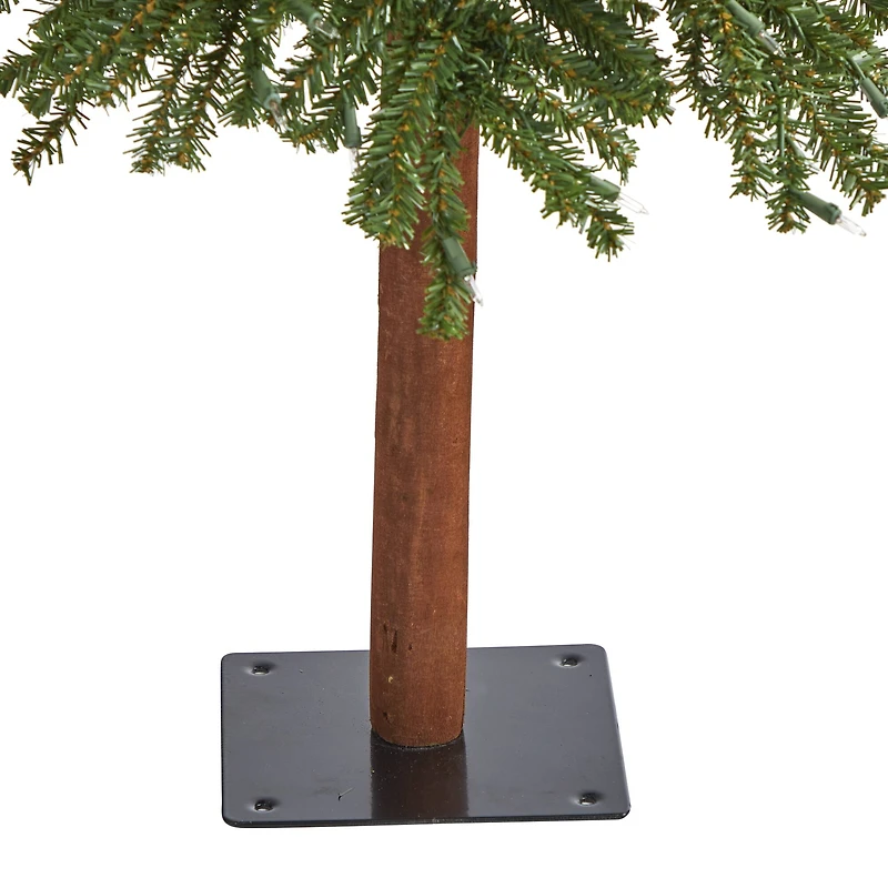 5ft. Pre-Lit Grand Alpine Artificial Christmas Tree, Clear LED Lights