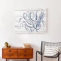 Navy Octopus Canvas Wall Art