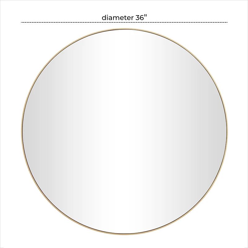 Gold Contemporary Wall Mirror, 36" x 1" x 36"