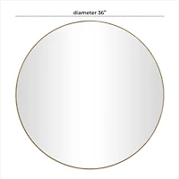 Gold Contemporary Wall Mirror, 36" x 1" x 36"