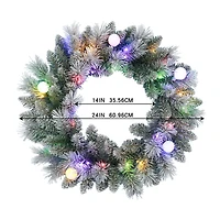 24" Pre-Lit Glacier Fir Wreath by Ashland®