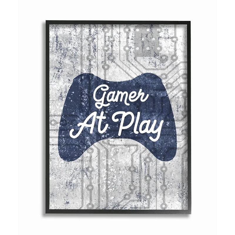 Stupell Industries Gamer at Play Quote Video Game Technology Boys Framed Wall Art