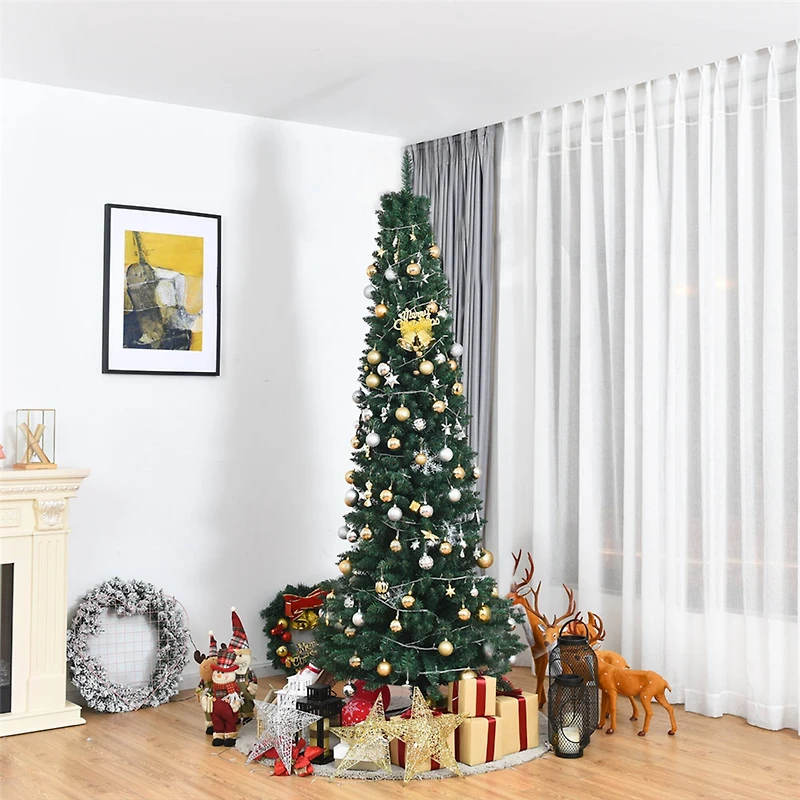 Costway 8ft. Unlit Pencil Artificial Christmas Tree