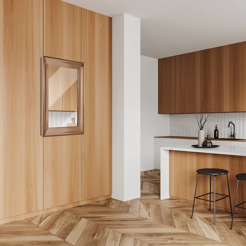 Head West Traditional Brushed Nickel Framed Wall Vanity Mirror - 24" x 30"