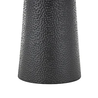 22.25" Black Metal Handmade Accent Table with Rope Tabletop