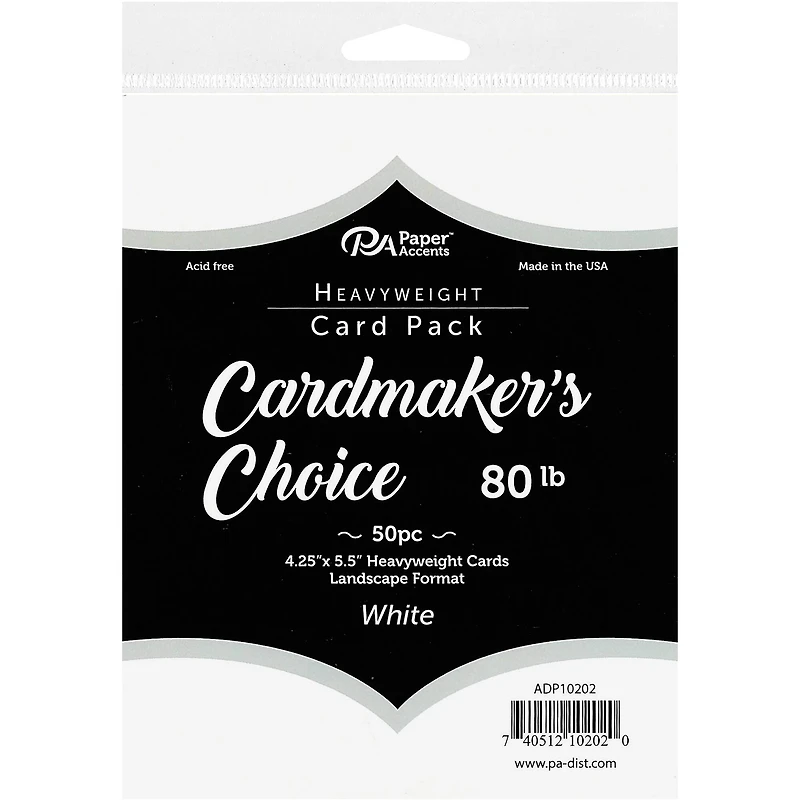 PA Paper™ Accents Cardmaker's Choice 5.5" x 4.25" White Heavyweight Cards, 50ct.