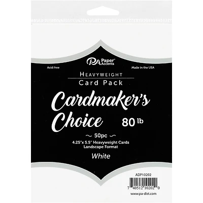 PA Paper™ Accents Cardmaker's Choice 5.5" x 4.25" White Heavyweight Cards, 50ct.