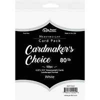 PA Paper™ Accents Cardmaker's Choice 5.5" x 4.25" White Heavyweight Cards, 50ct.