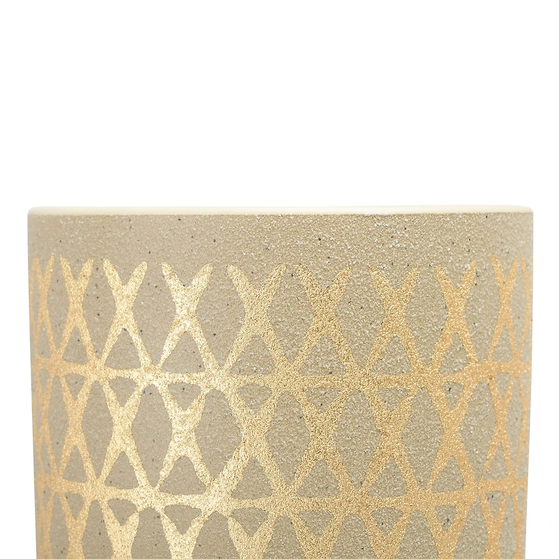 Hello Honey® Gold Stoneware Pots with Geometric Pattern Set