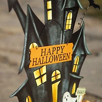 Glitzhome® 32" Halloween Metal Haunted House Yard Stake