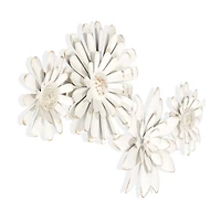Fetco Mambas White Floral Chain Metal Wall Art