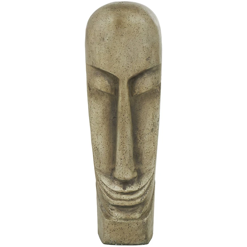 37" Gray Face Totem Sculpture
