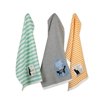 DII® Cats Meow Embellished Dishtowel Set