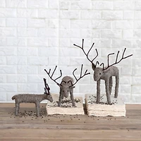 Hello Honey® 8" Gray Handmade Wool Felt and Wire Reindeer