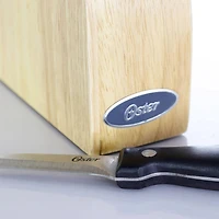 Oster Granger 5-Piece Stainless Steel Cutlery Knife Set with Half Moon Natural Wood Block