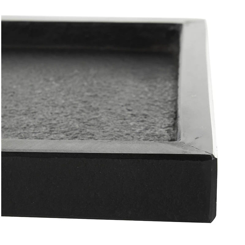 Black Marble Minimalistic Textured Square Trays, 2ct.