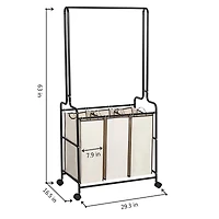 Brown Heavy Duty Laundry Sorters Cart