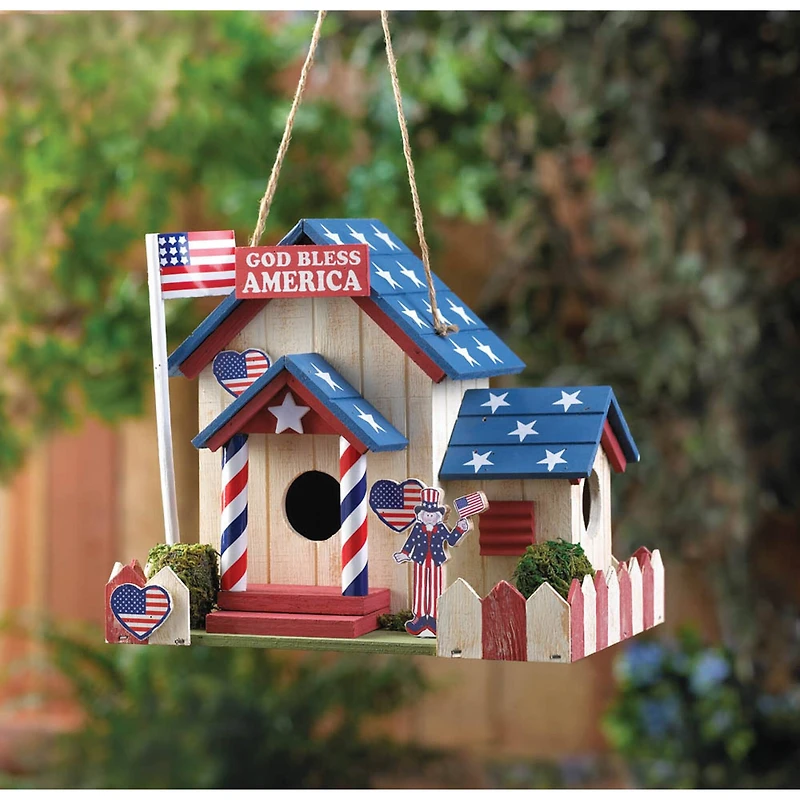 8.5" U.S.A. Patriotic Birdhouse