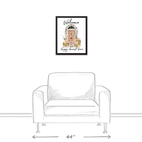 Happy Harvest Home Black Framed Canvas Wall Art