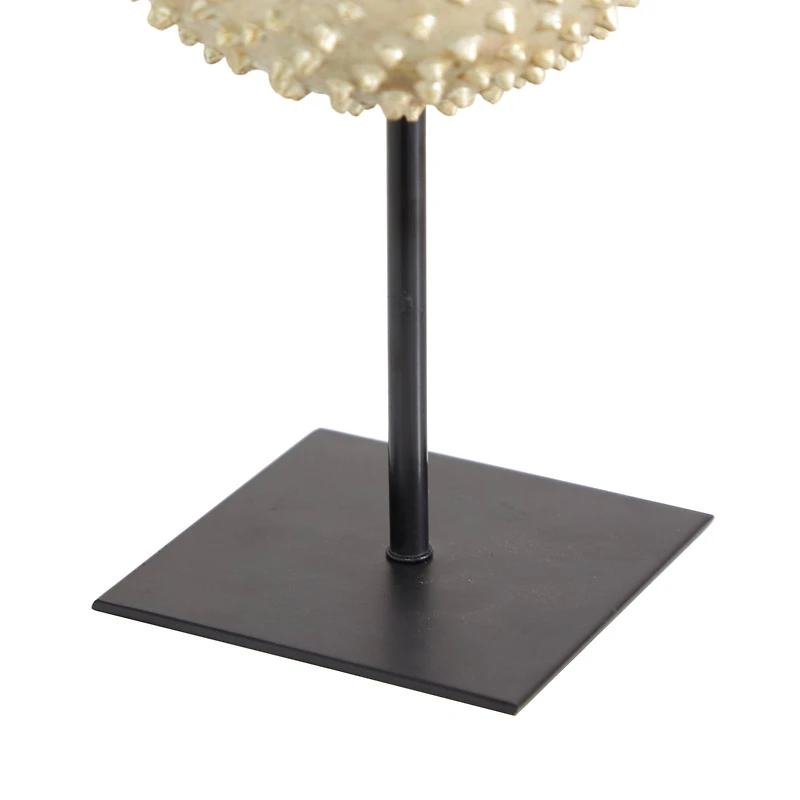 Gold Polyresin Coastal Fish Sculpture, 9" x 7" x 5"