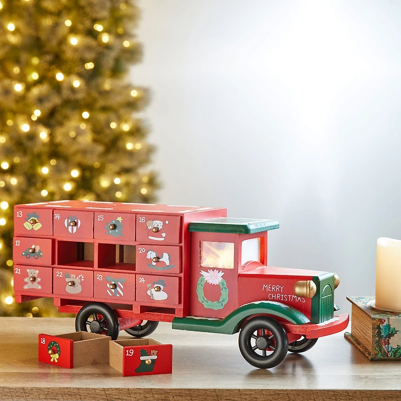 Glitzhome® 14.5" Christmas Truck Countdown Décor