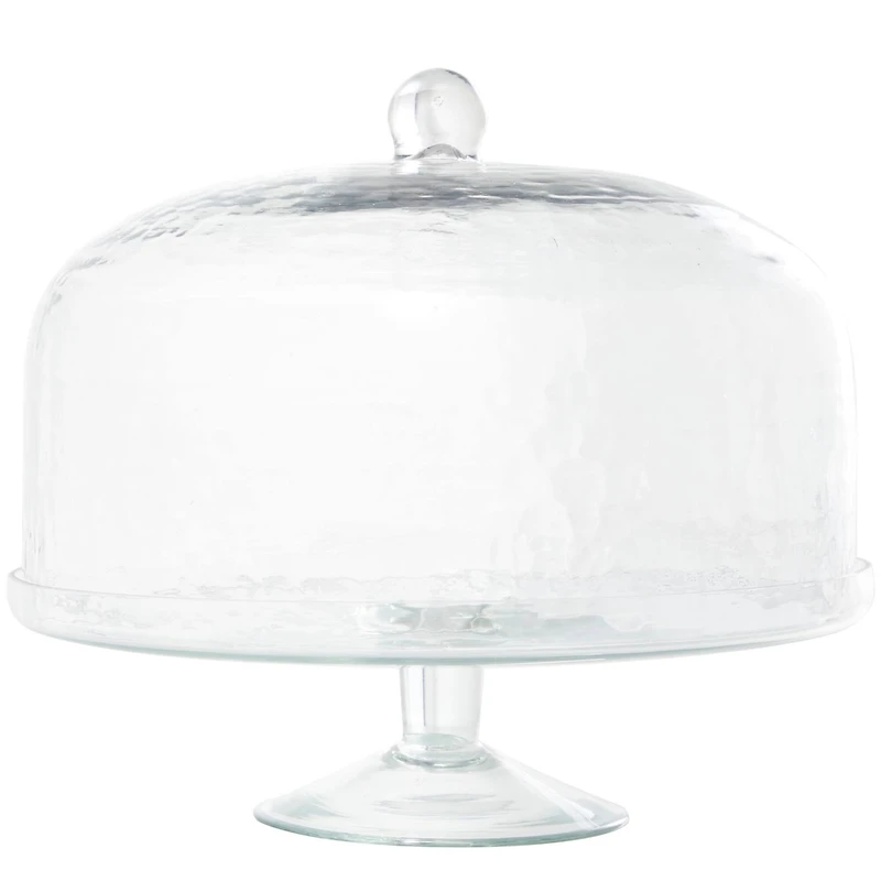 12" Clear Glass Cake Stand with Glass Dome