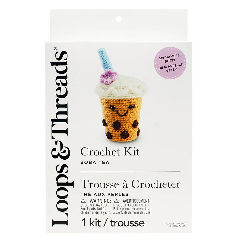 6 Pack: Intermediate Boba Tea Amigurumi Crochet Kit by Loops & Threads®