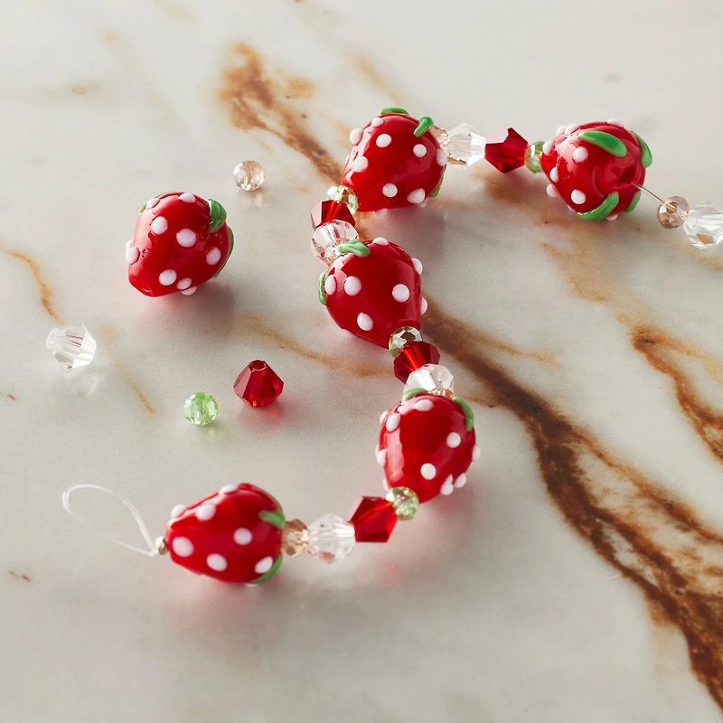 Red Lampwork Glass Strawberry Beads by Bead Landing™