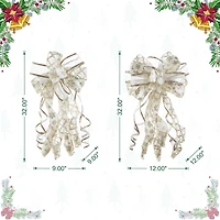 Glitzhome® 32" Elegant Snowflake Ribbon Christmas Bows, 9ct.