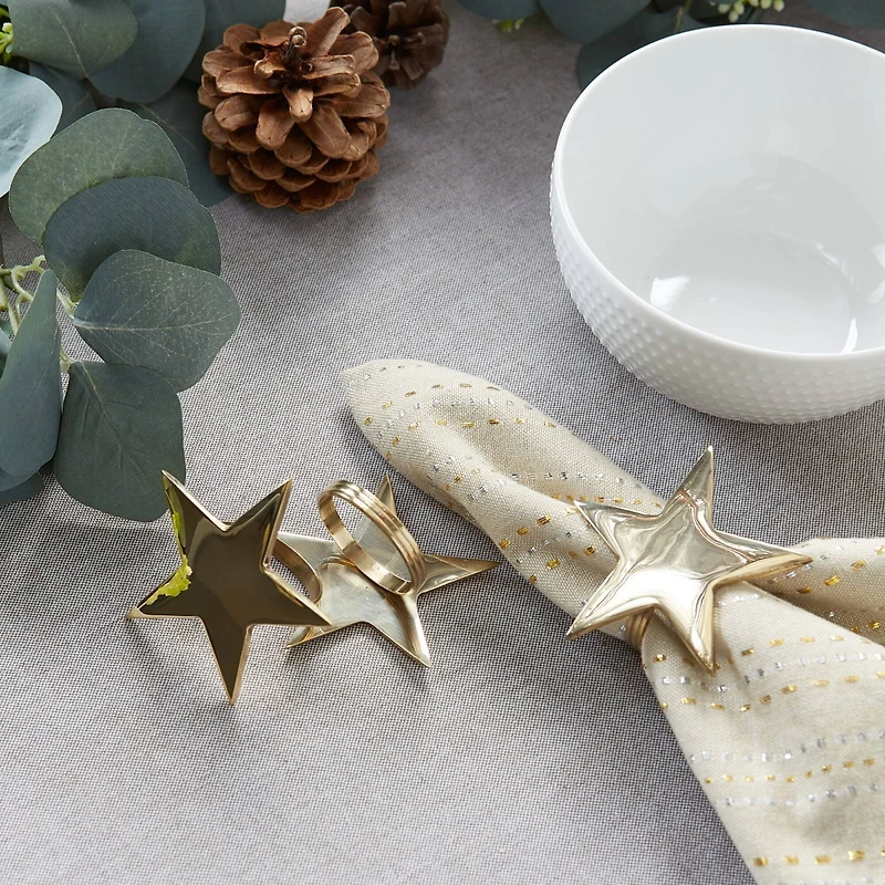DII® Gold Star Napkin Rings, 6ct.