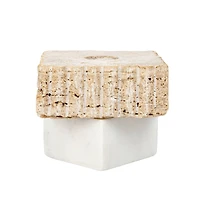 Hello Honey® 3.25" Decorative Marble & Travertine Candle Holder