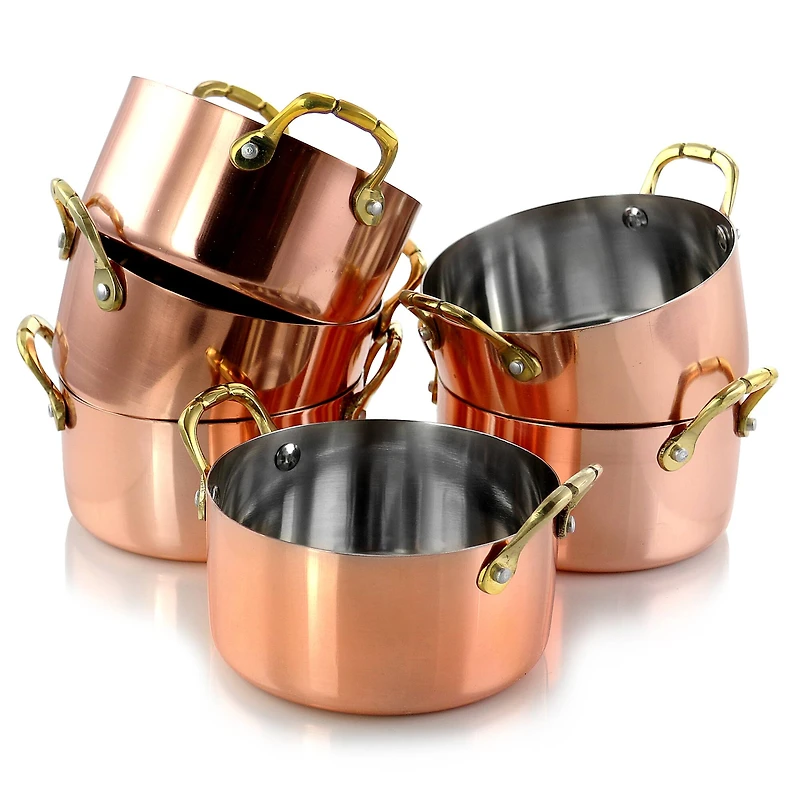 Gibson Home® Rembrandt 4.7'' Copper-Plated Stainless Steel Mini Dutch Oven Set