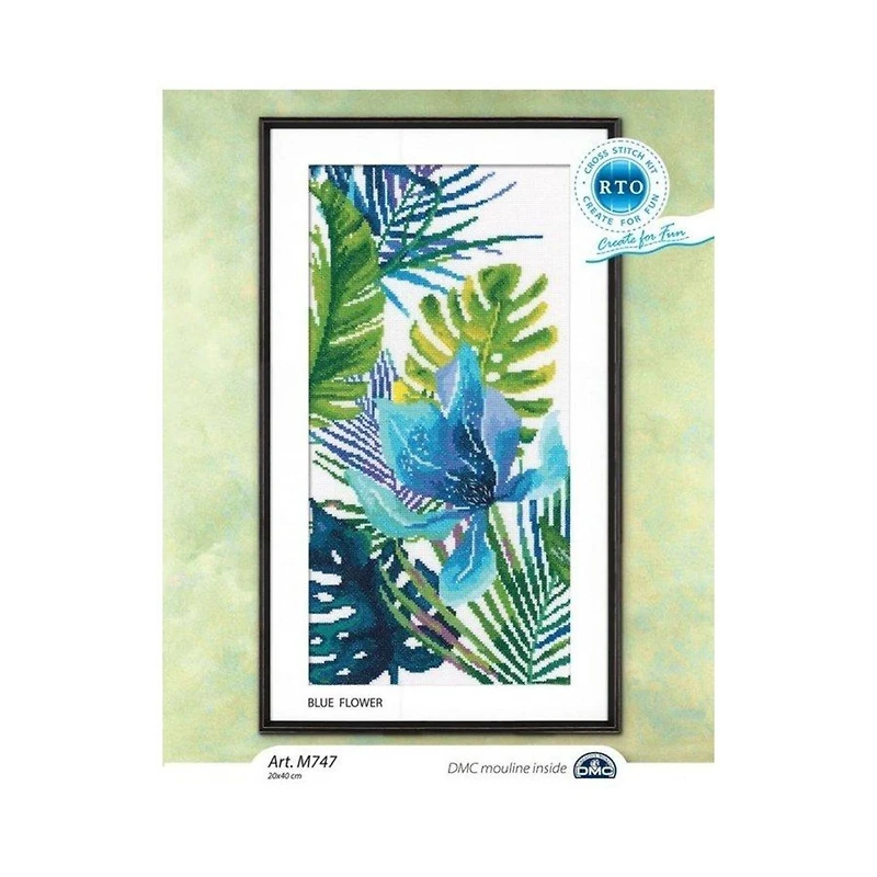 RTO Blue Flower 1 Counted Cross Stitch Kit
