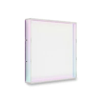 Wexel Art 2" Depth Iridescent Rainbow UV Grade Acrylic Shadowbox with White Linen Stretched Canvas