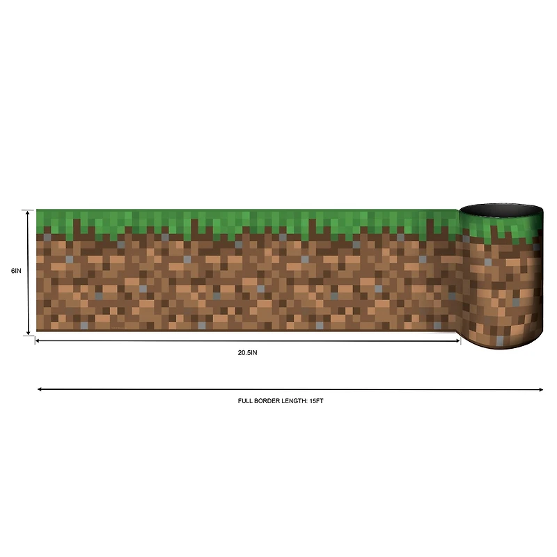 RoomMates Minecraft Iconic Grass Peel & Stick Wallpaper Border