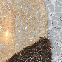 Fabric Glitter Shepherd and Sheep Set with Warm & Cool White UL LED Lights