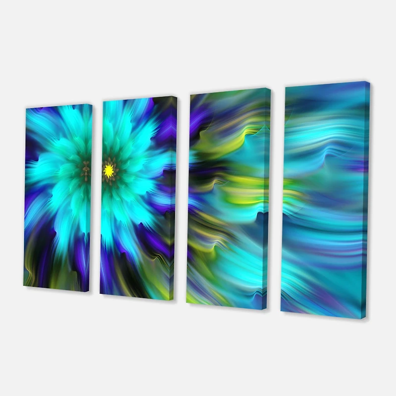 Designart - Massive Blue Green Fractal Flower