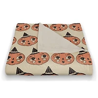 Retro Pumpkin Coral Fleece Blanket