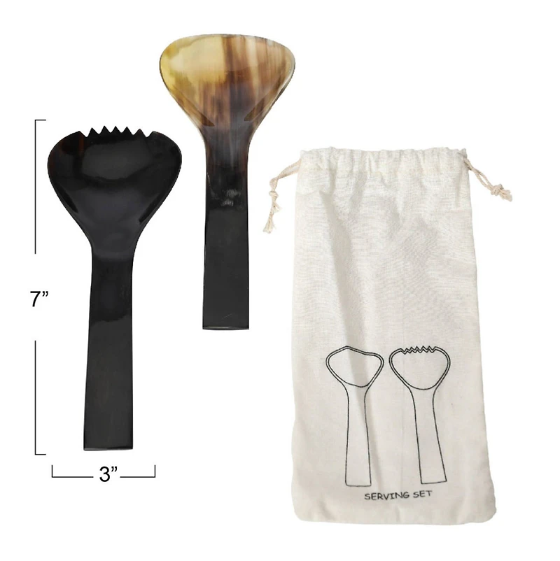 Hello Honey® Horn Salad Servers Set