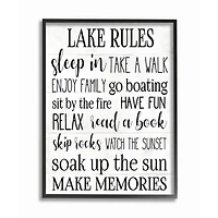 Stupell Industries Lake Rules Wall Art in Black Frame
