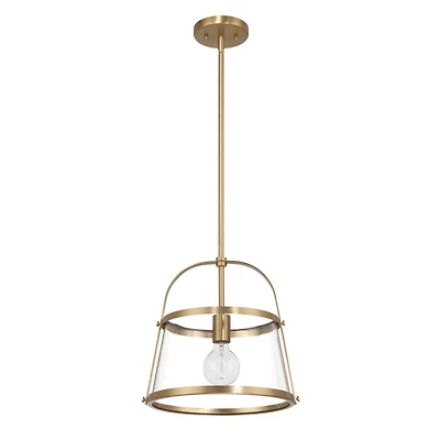 Hello Honey® Fallon Gold Vintage Metal & Clear Glass Ceiling Light