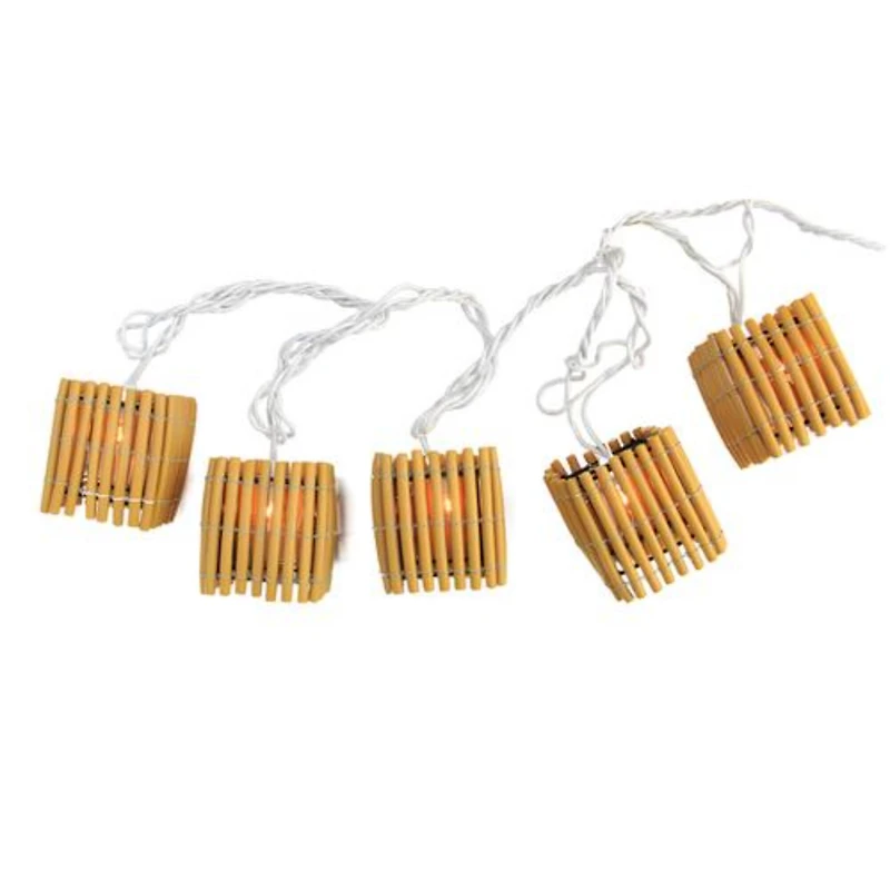 10ct. Tiki Bamboo Lantern Garden Patio String Lights