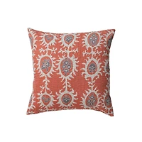 Hello Honey® 20" Orange Oval & Floral Accent Pillow