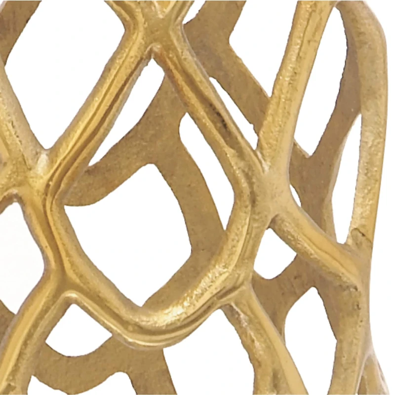 27" Gold Aluminum Contemporary Vase