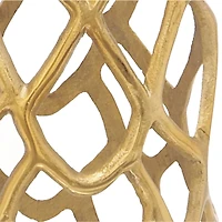 27" Gold Aluminum Contemporary Vase